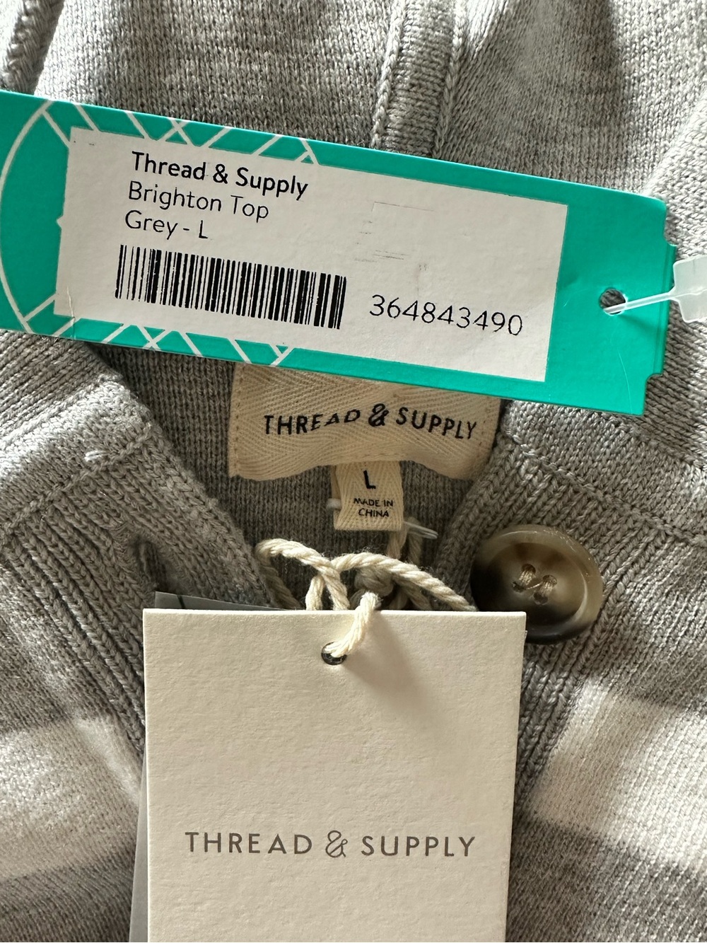 THREAD & SUPPLY Brighton Top - Grey White - L - Picture 6 of 6